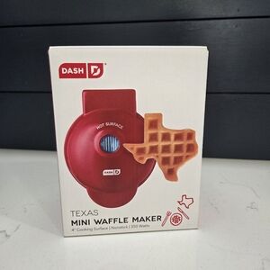 New Dash Texas Red Mini Waffle Maker